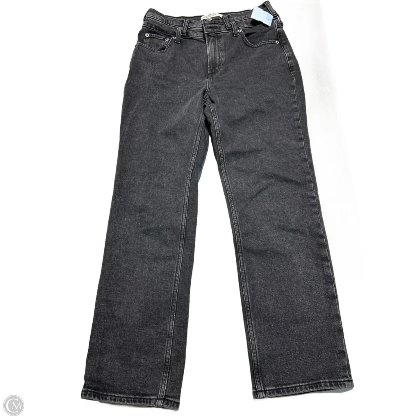 Jeans Straight By Abercrombie And Fitch In Black Denim, Size: 4