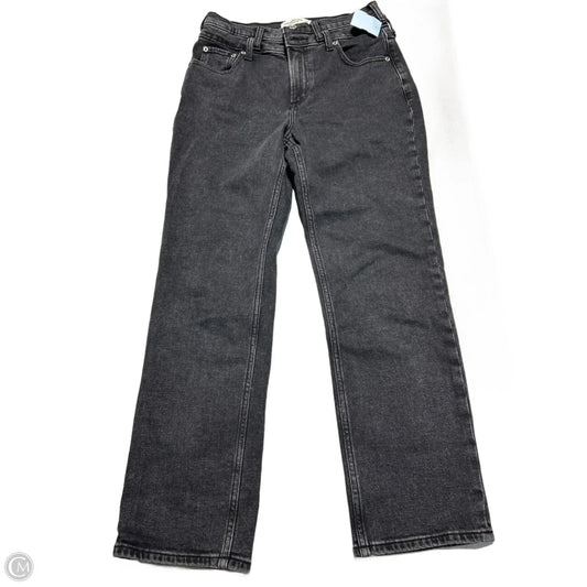 Jeans Straight By Abercrombie And Fitch In Black Denim, Size: 4