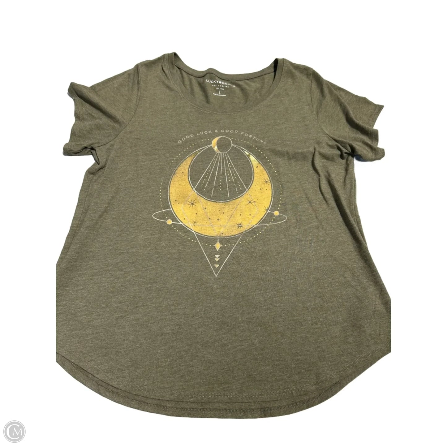 Top Short Sleeve By Lucky Brand In Green, Size: L