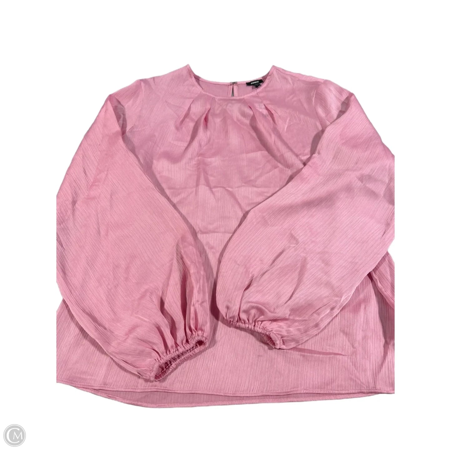 Blouse Long Sleeve By Express In Pink, Size: L