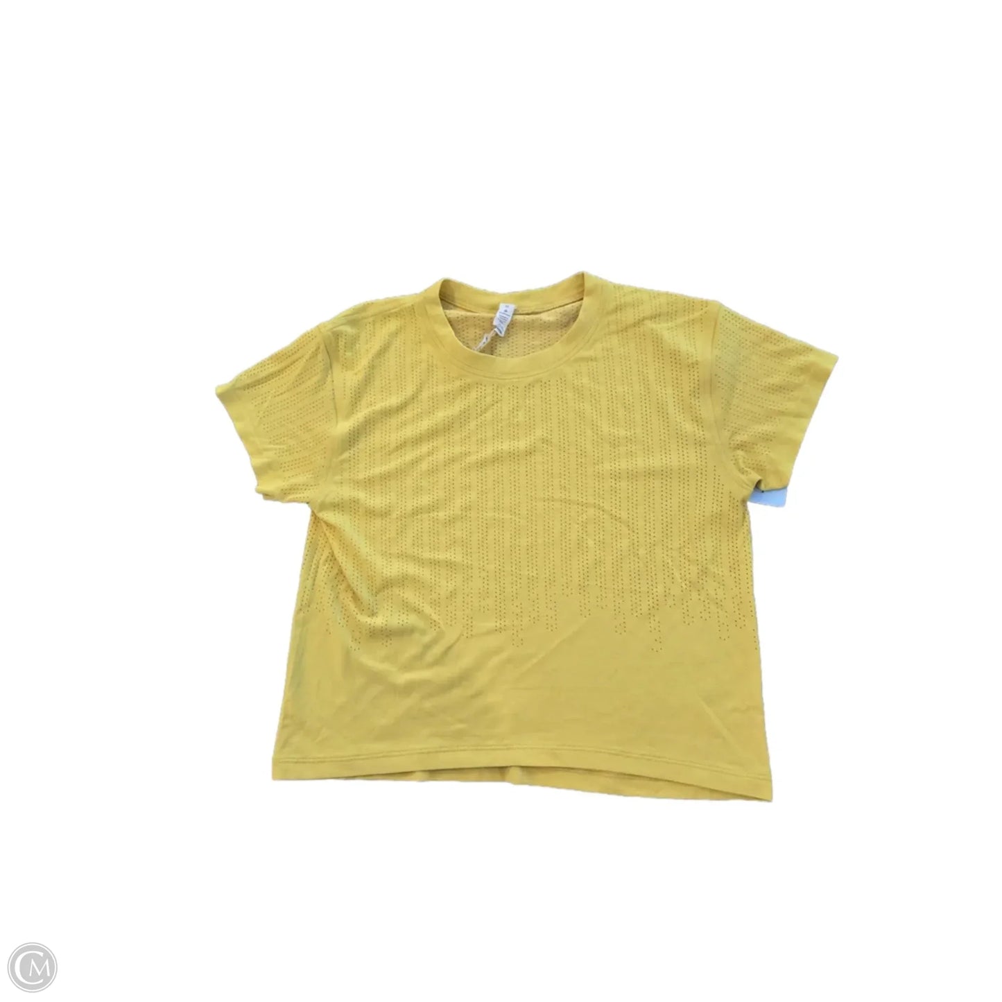Athletic Top Short Sleeve By Lululemon In Yellow, Size: Xs
