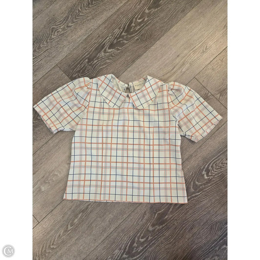 Top Short Sleeve By Cmc In Plaid Pattern, Size: M