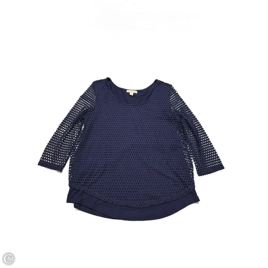 Top Long Sleeve By Cmc In Blue, Size: M