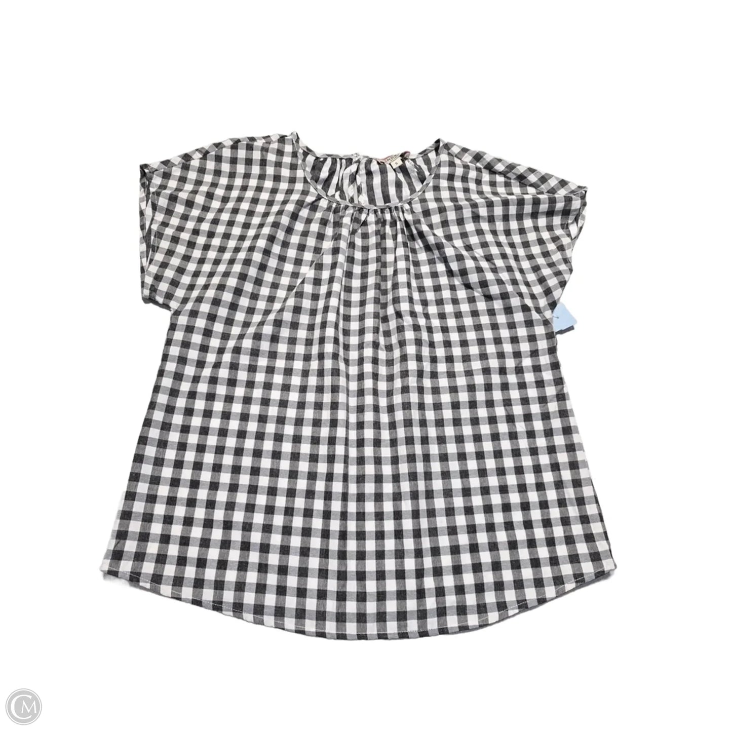 Top Short Sleeve By Andree By Unit In Plaid Pattern, Size: S