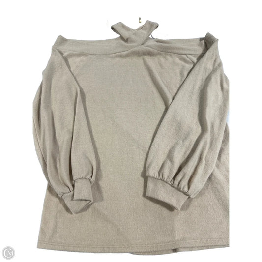 Top Long Sleeve By Bibi In Tan, Size: S