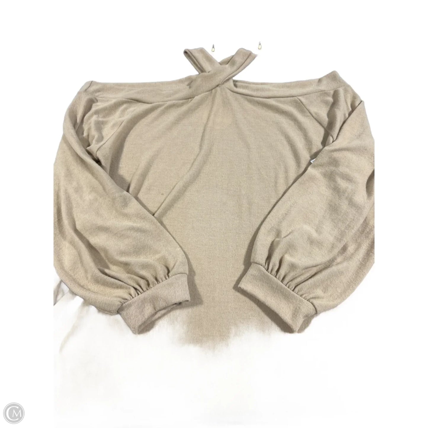 Top Long Sleeve By Bibi In Tan, Size: Xl