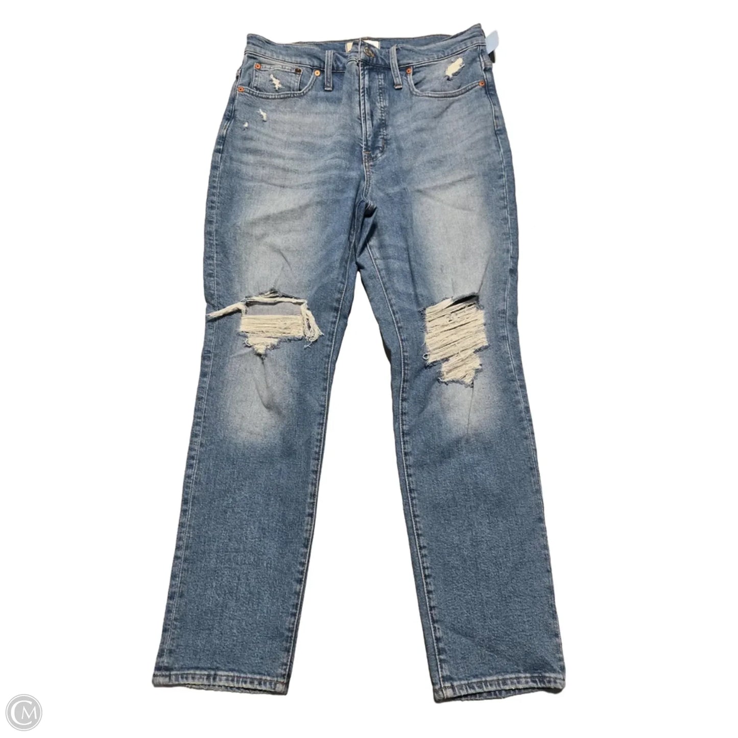 Jeans Straight By Madewell In Blue Denim, Size: 10