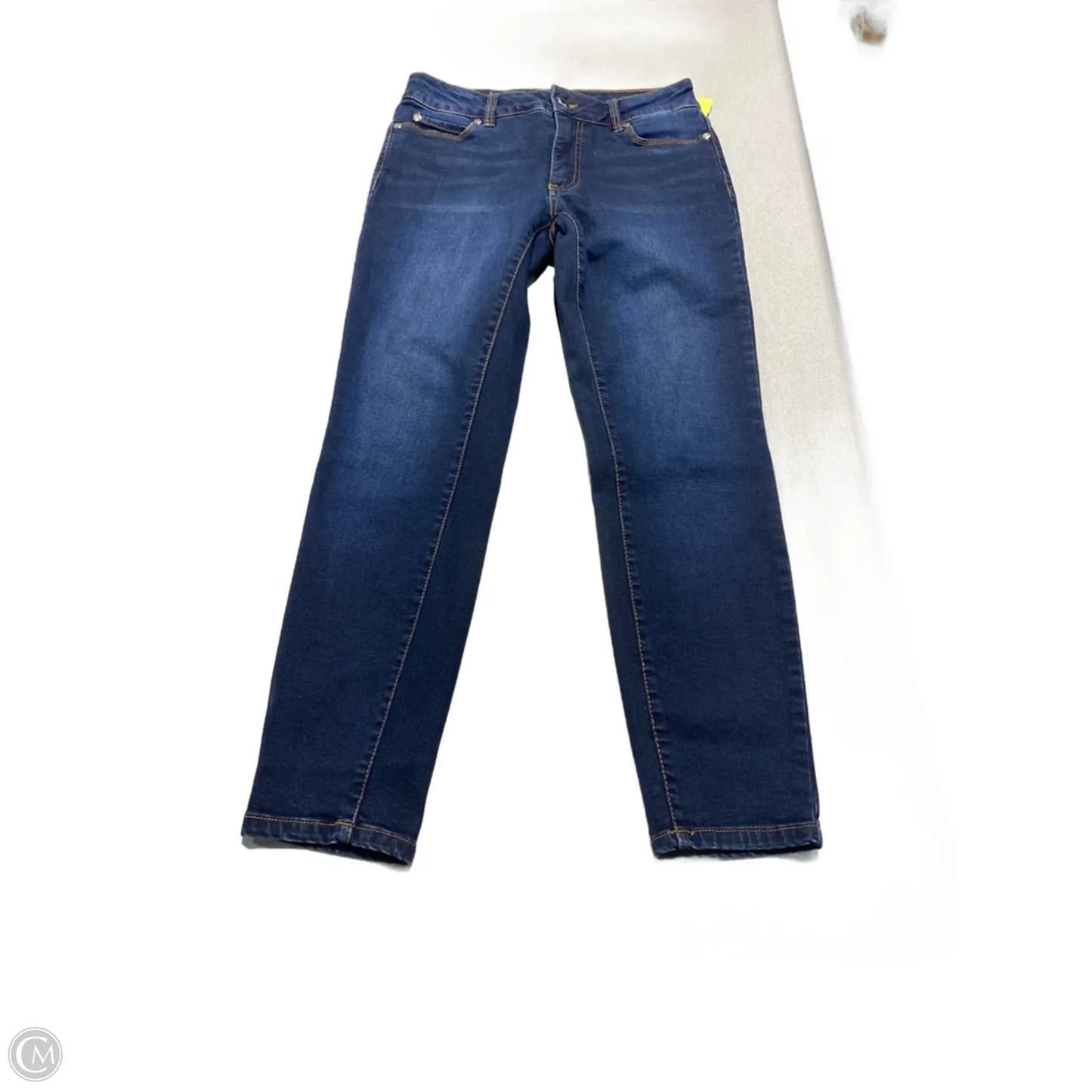 Jeans Straight By Tahari In Blue Denim, Size: 4