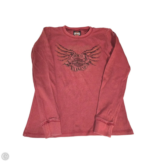 Top Long Sleeve By Harley Davidson In Red, Size: S