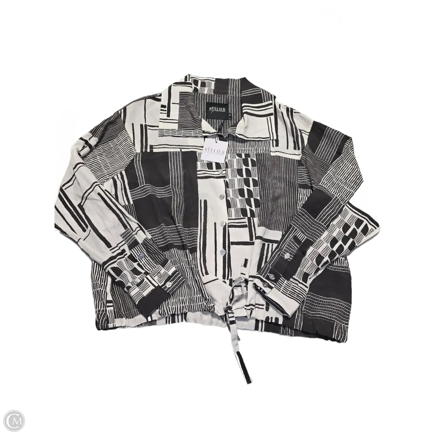 Top Long Sleeve By Cmc In Black & White, Size: Xl