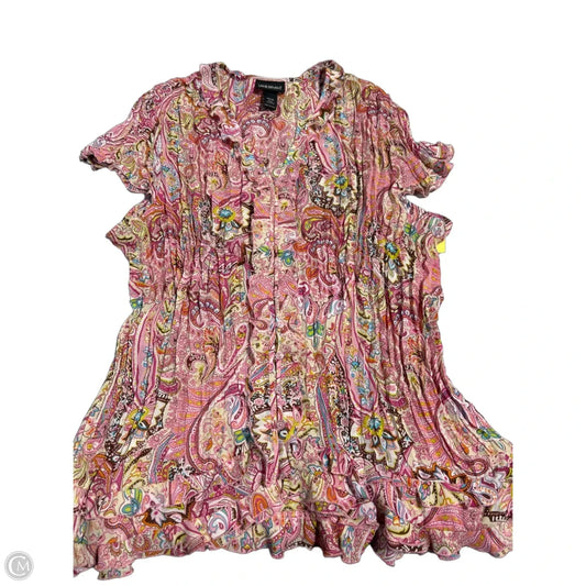 Blouse Short Sleeve By Lane Bryant In Pink, Size: 3x