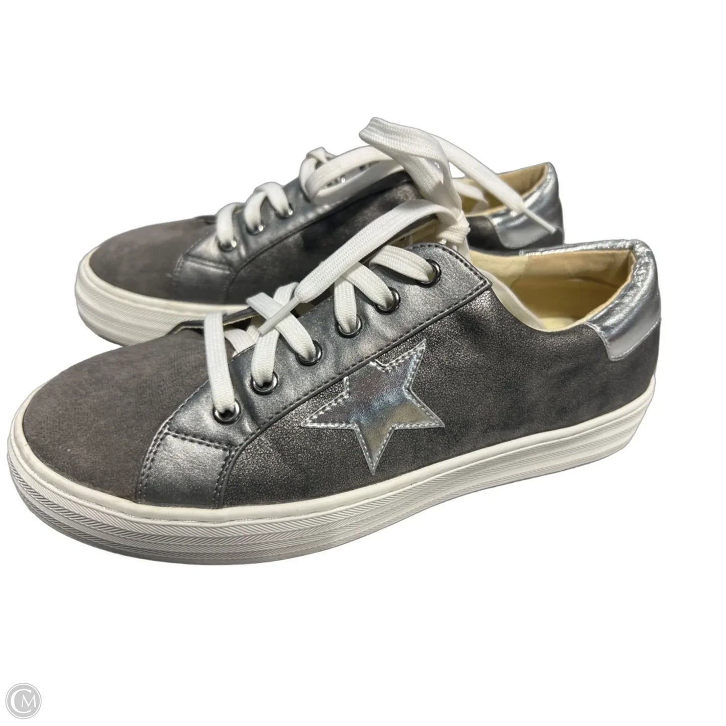 Shoes Sneakers By Corkys In Silver, Size: 9