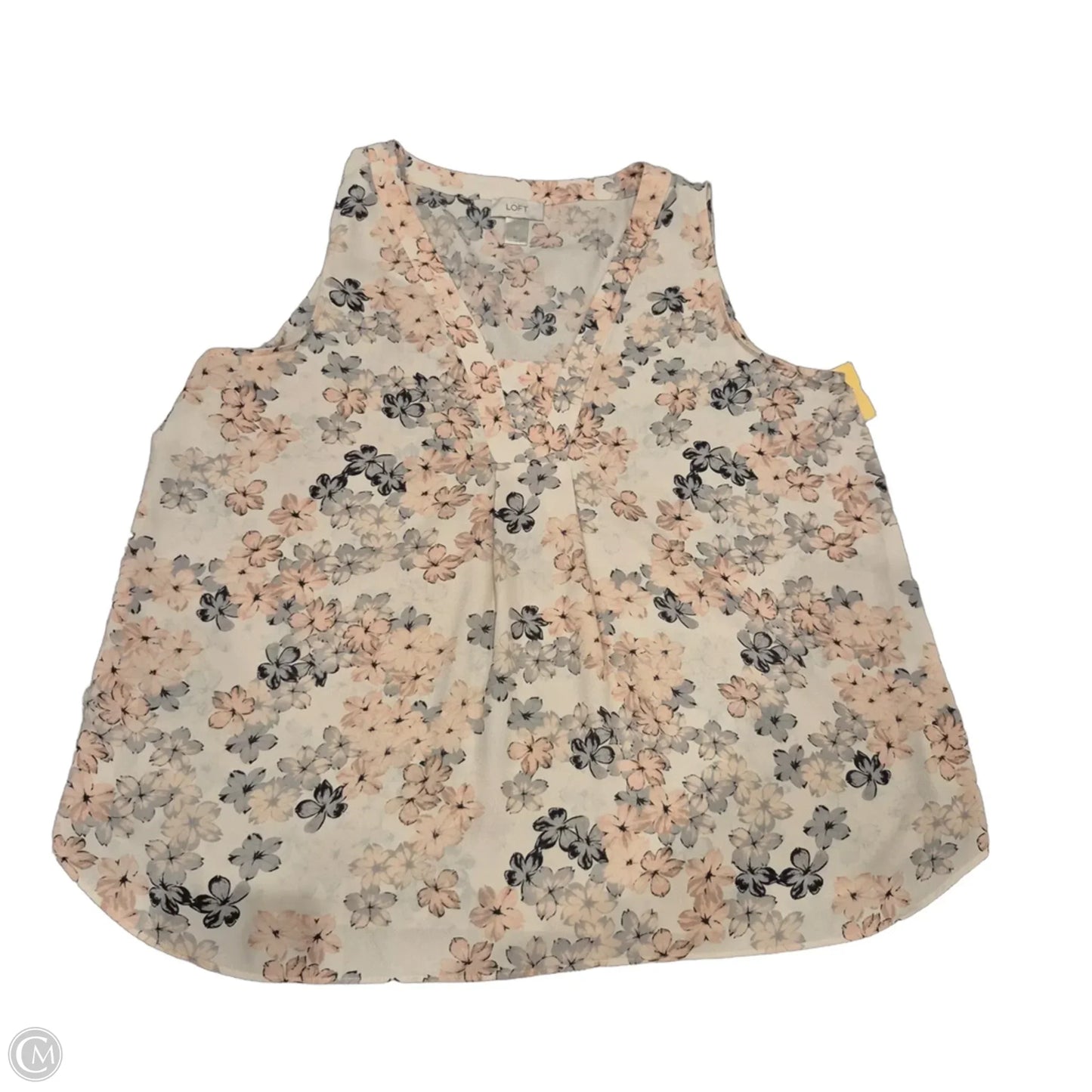 Tank Top By Loft In Cream & Pink, Size: Xl