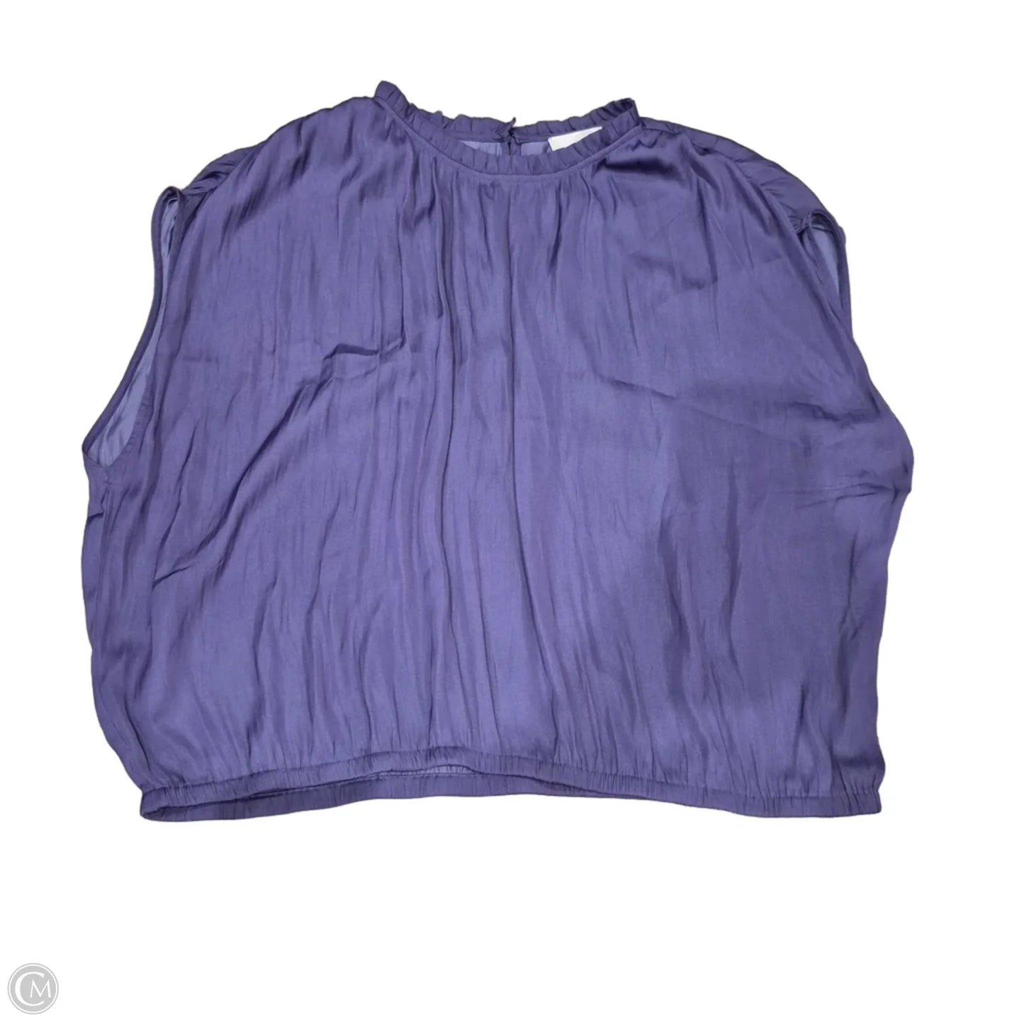 Blouse Short Sleeve By Loft In Purple, Size: Xl