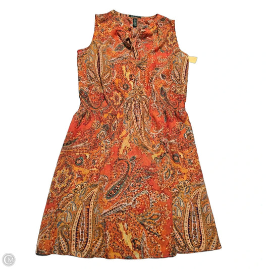 Dress Casual Midi By Lauren By Ralph Lauren In Orange, Size: L