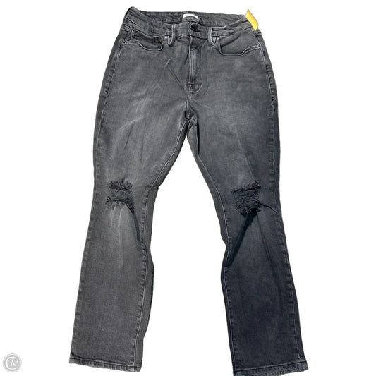 Jeans Straight By Good American In Black Denim, Size: 14