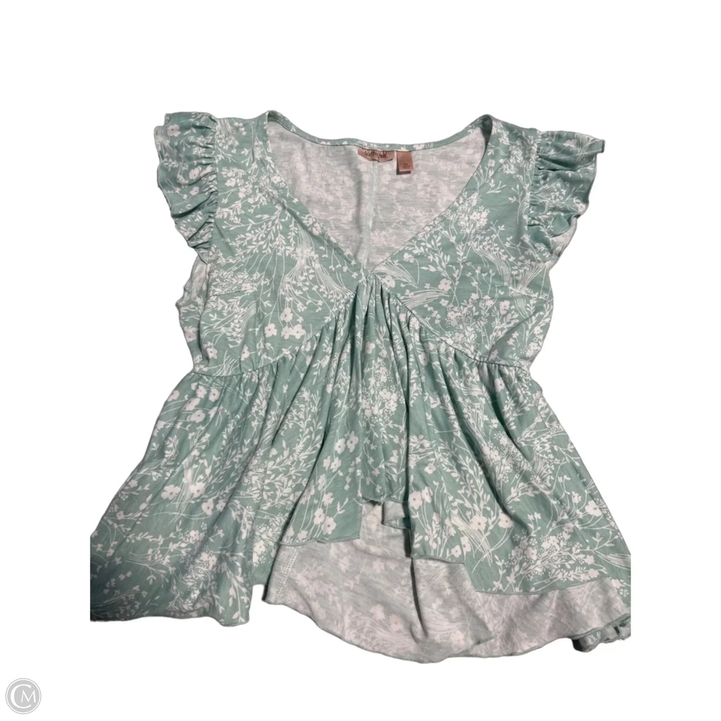 Top Short Sleeve By Willow & Root In Teal, Size: M