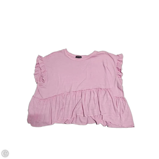 Top Short Sleeve By Originality In Pink, Size: M