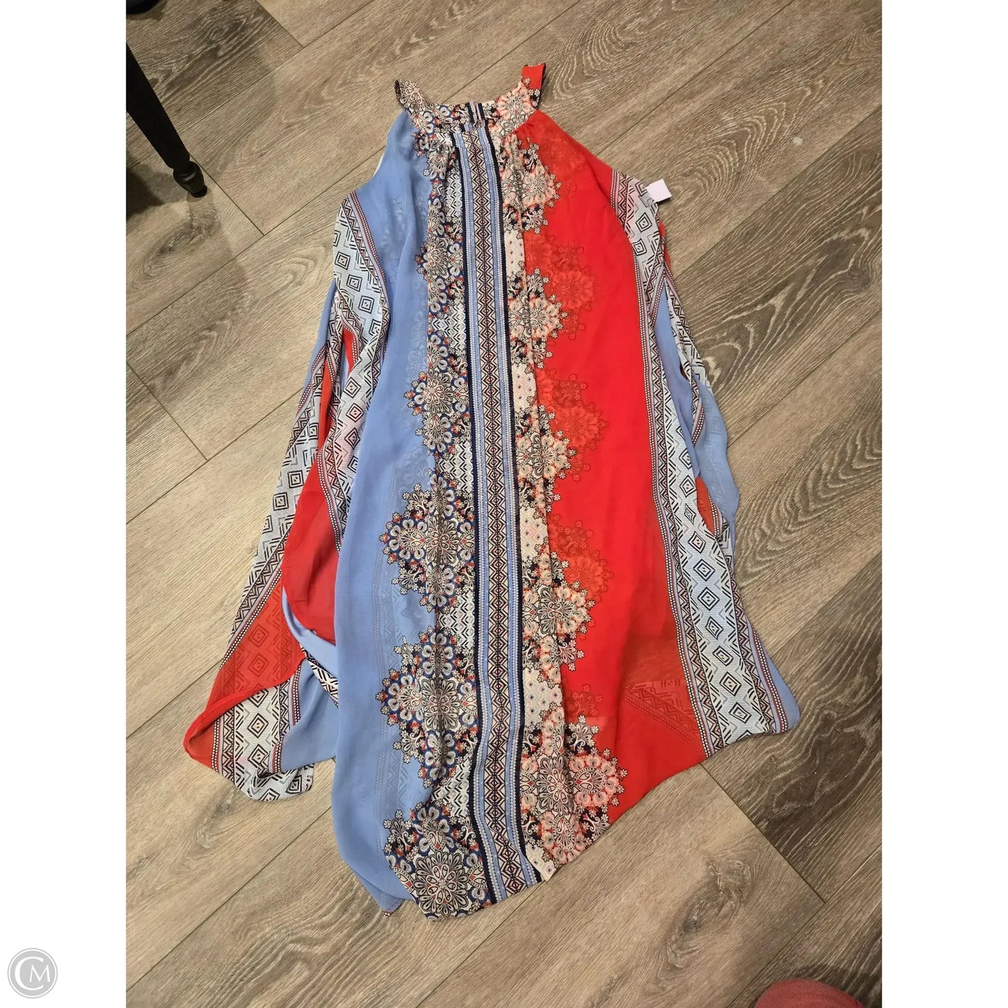Dress Casual Maxi By Cmc In Blue & Red, Size: L