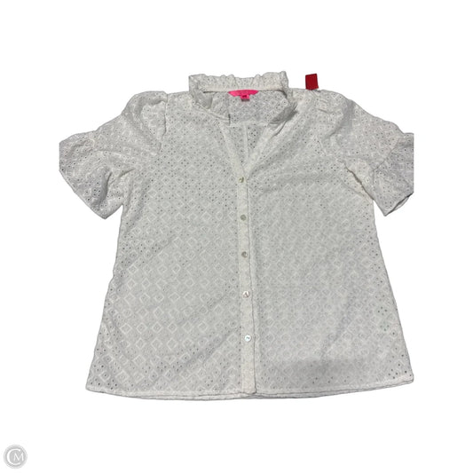 Top Short Sleeve Designer By Lilly Pulitzer In White, Size: S