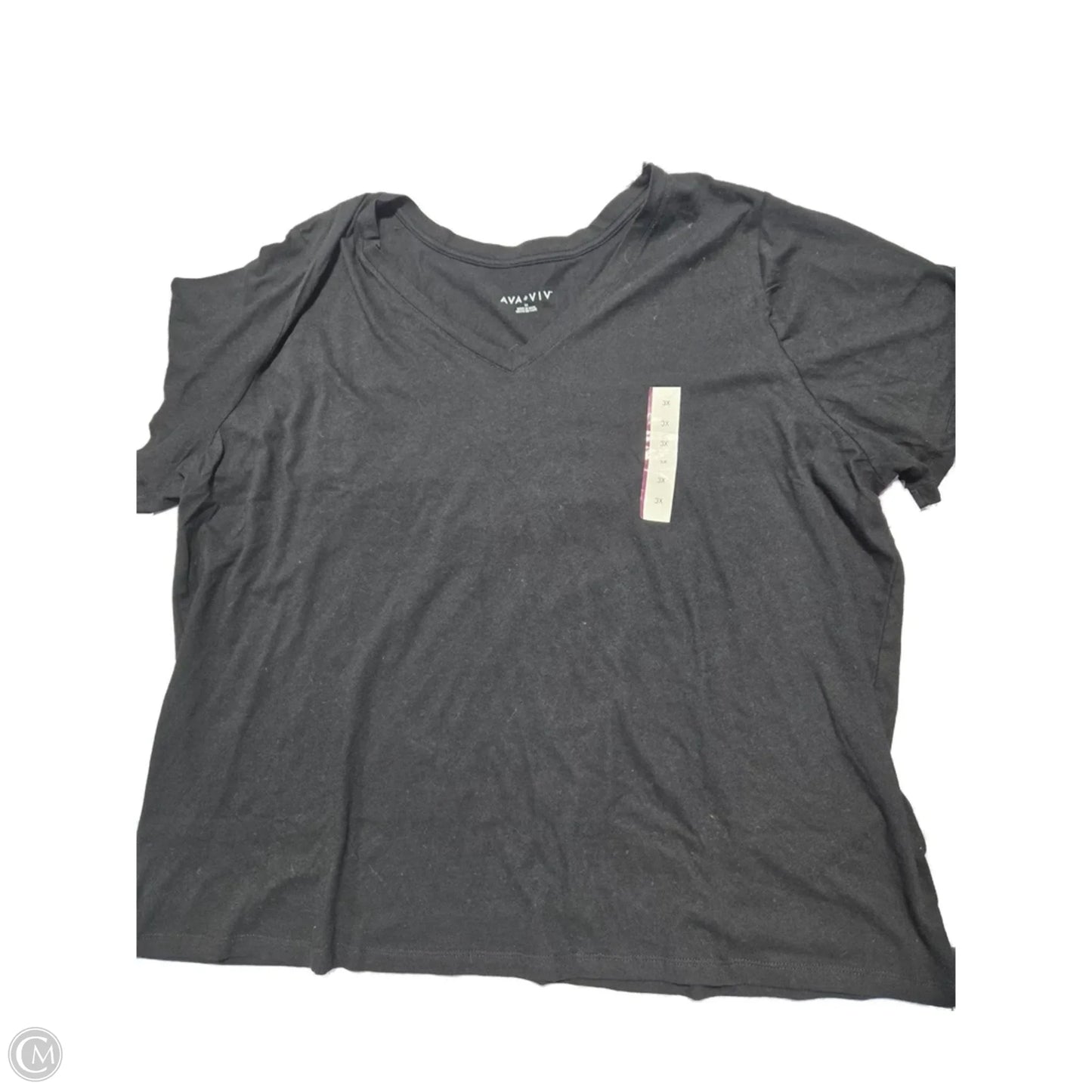 Top Short Sleeve By Ava & Viv In Black, Size: 3x