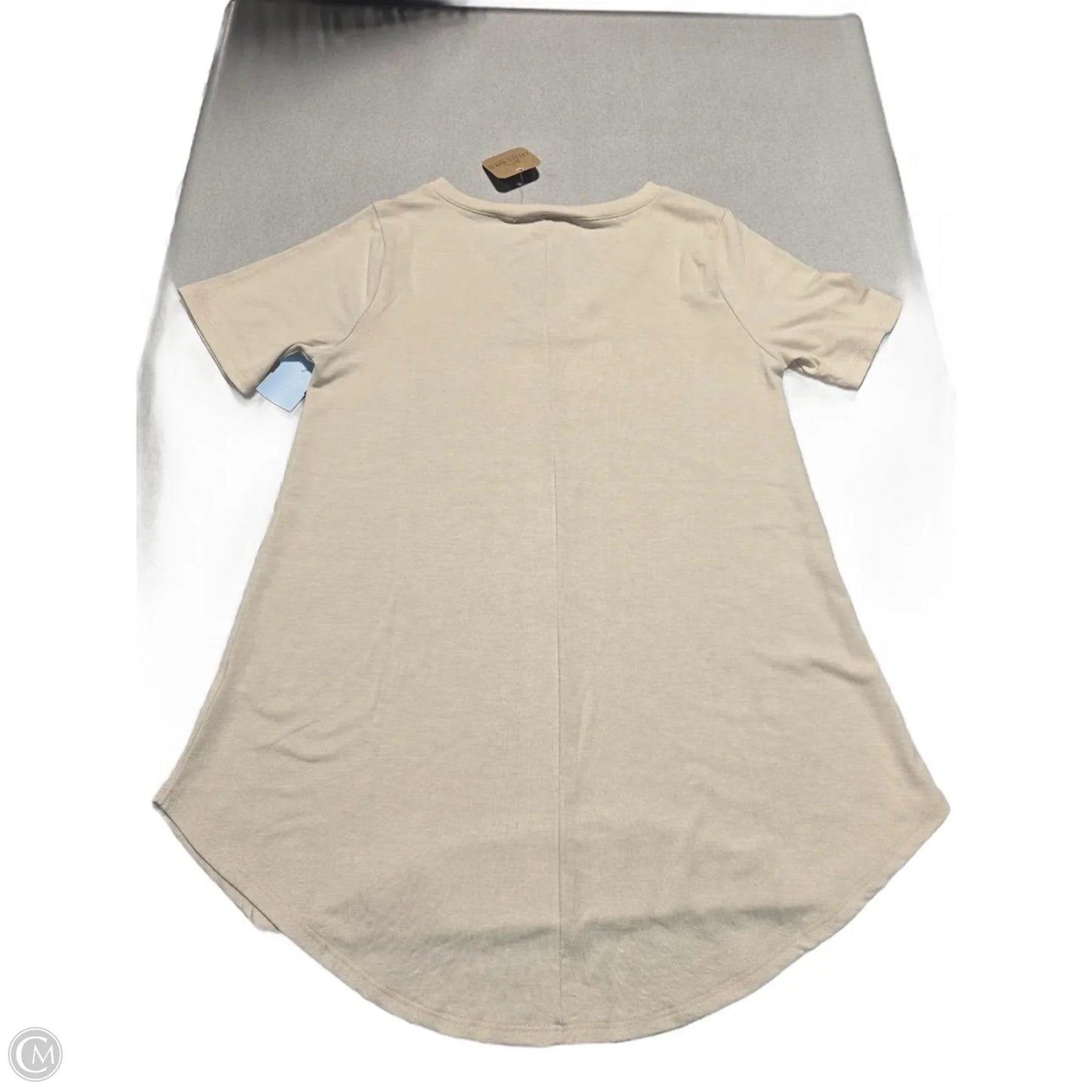 Top Short Sleeve By Zenana In Beige, Size: S