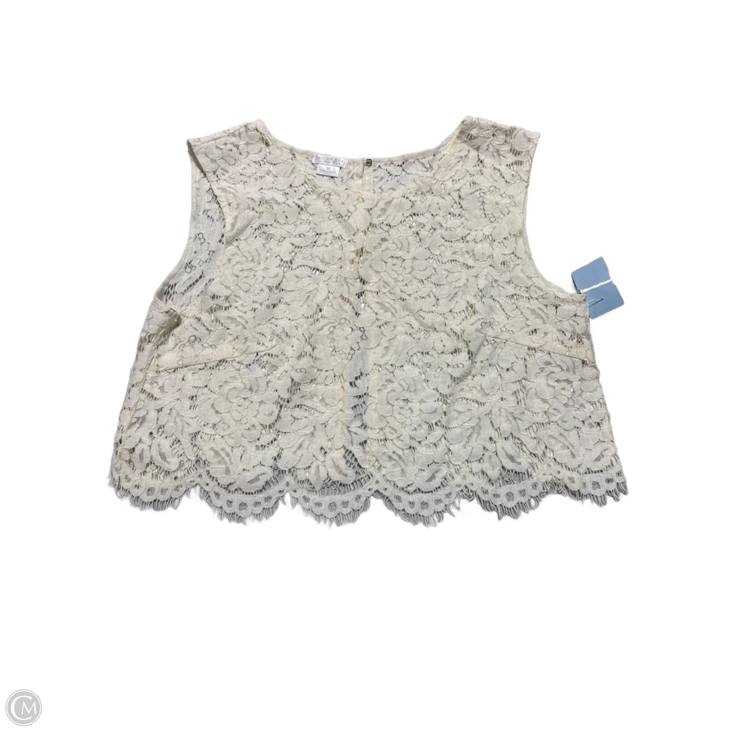 Top Sleeveless By Jenny Yoo In Cream, Size: M