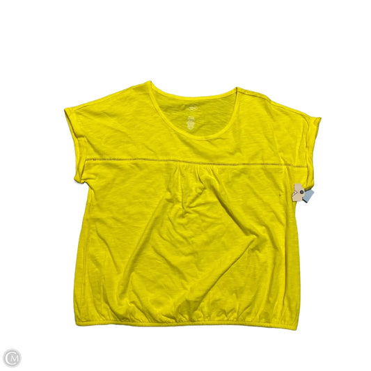 Top Short Sleeve By St Johns Bay In Yellow, Size: L