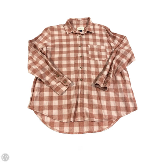 Top Long Sleeve By Universal Thread In Checkered Pattern, Size: S