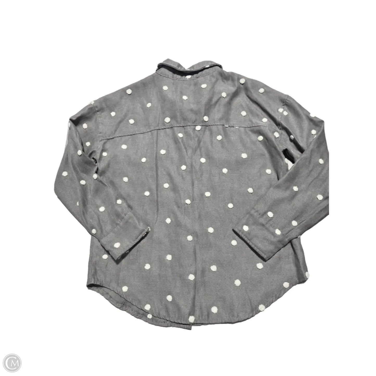 Top Long Sleeve By Blu Pepper In Polkadot Pattern, Size: M