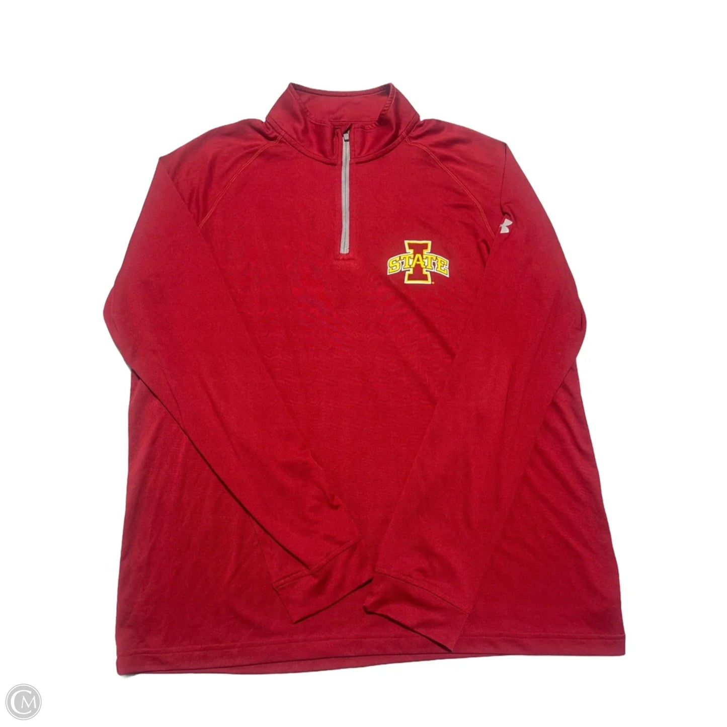 Athletic Top Long Sleeve Collar By Cme In Red, Size: Xl