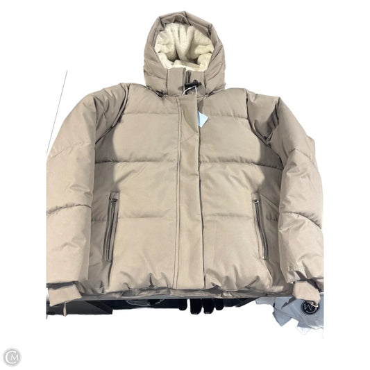 Coat Puffer & Quilted By Hollister In Taupe, Size: L