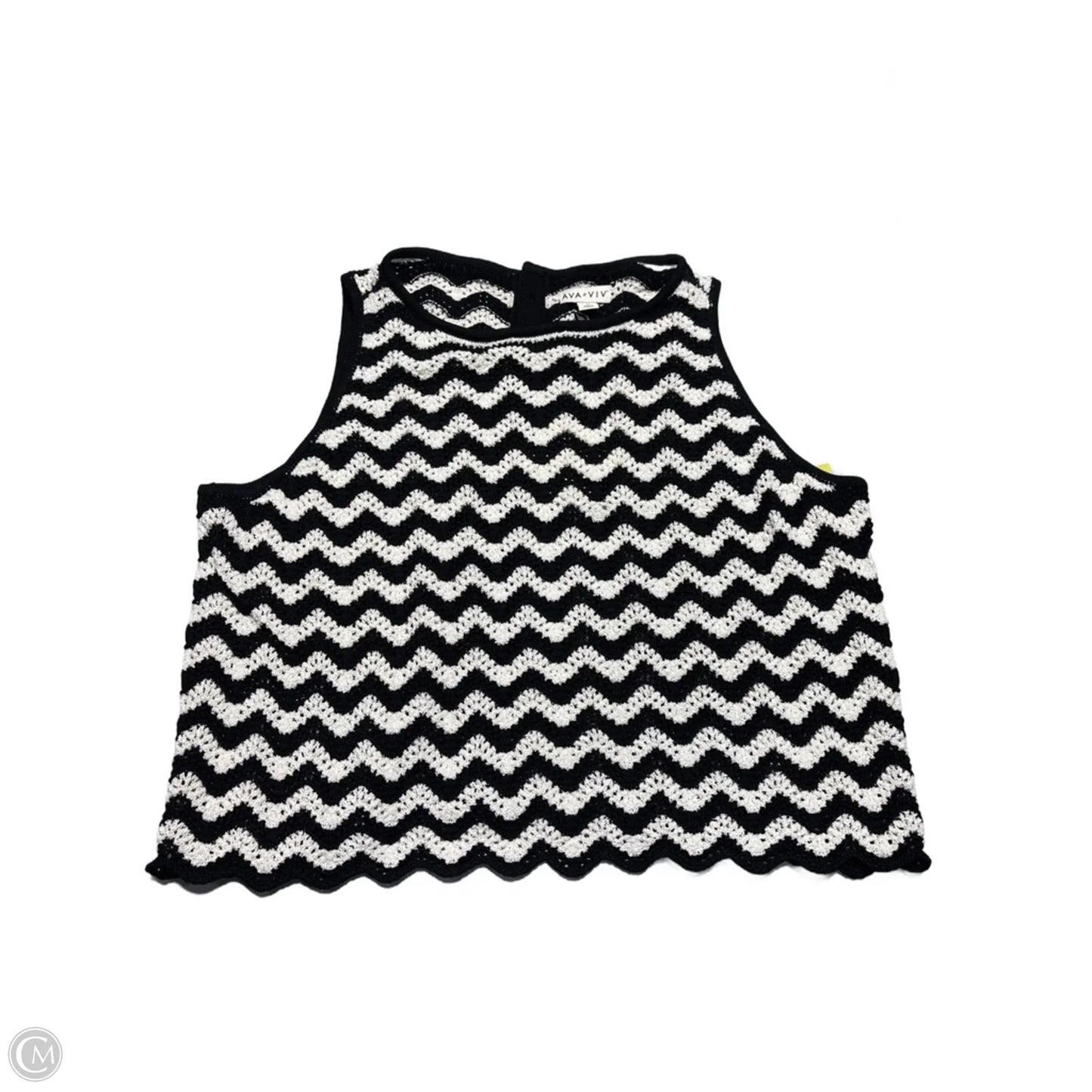 Tank Top By Ava & Viv In Black & White, Size: 3x