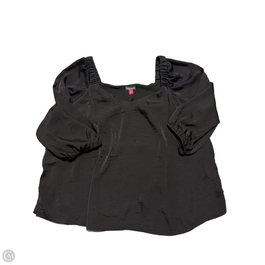 Top 3/4 Sleeve By Vince Camuto In Black, Size: 3x
