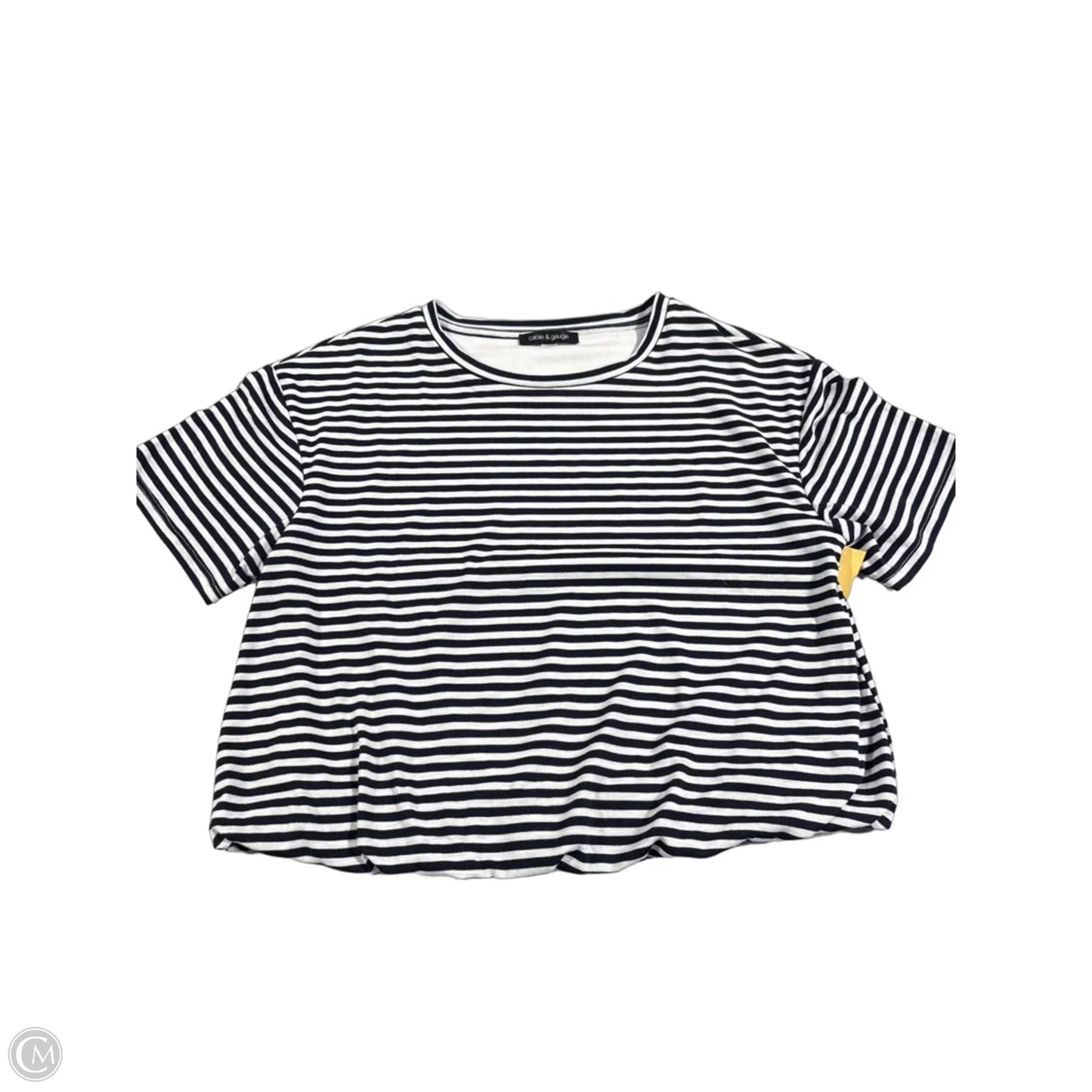 Top Short Sleeve By Cable And Gauge In Striped Pattern, Size: M