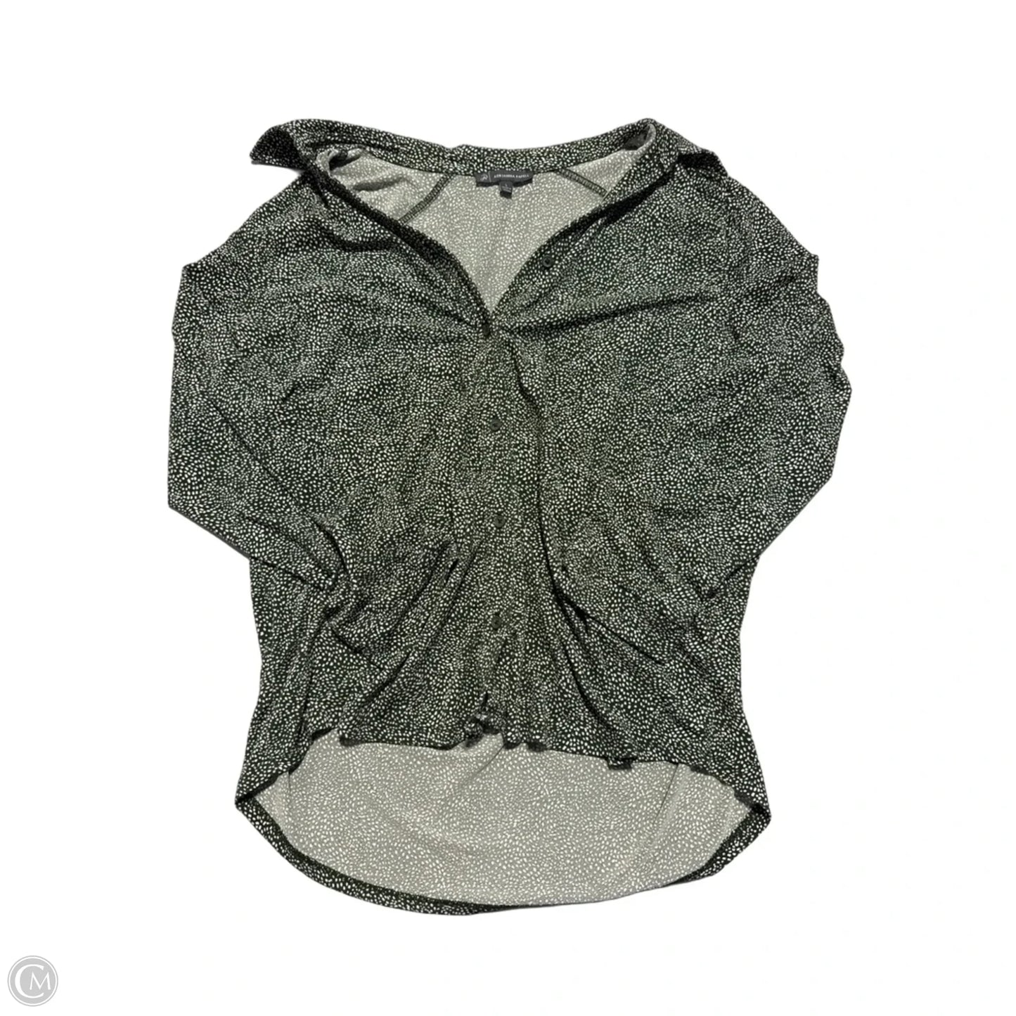 Top Long Sleeve By Adrianna Papell In Green & White, Size: L