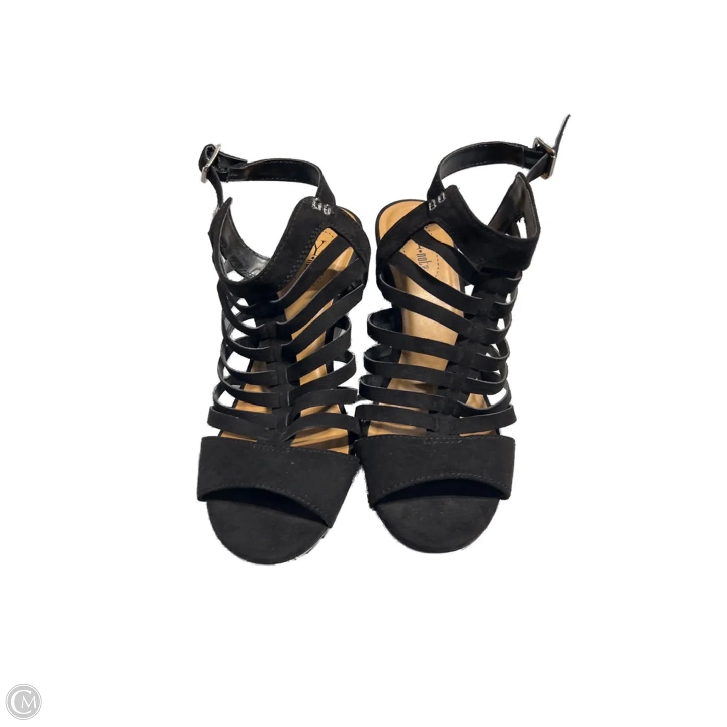 Sandals Heels Wedge By Cmf In Black, Size: 9
