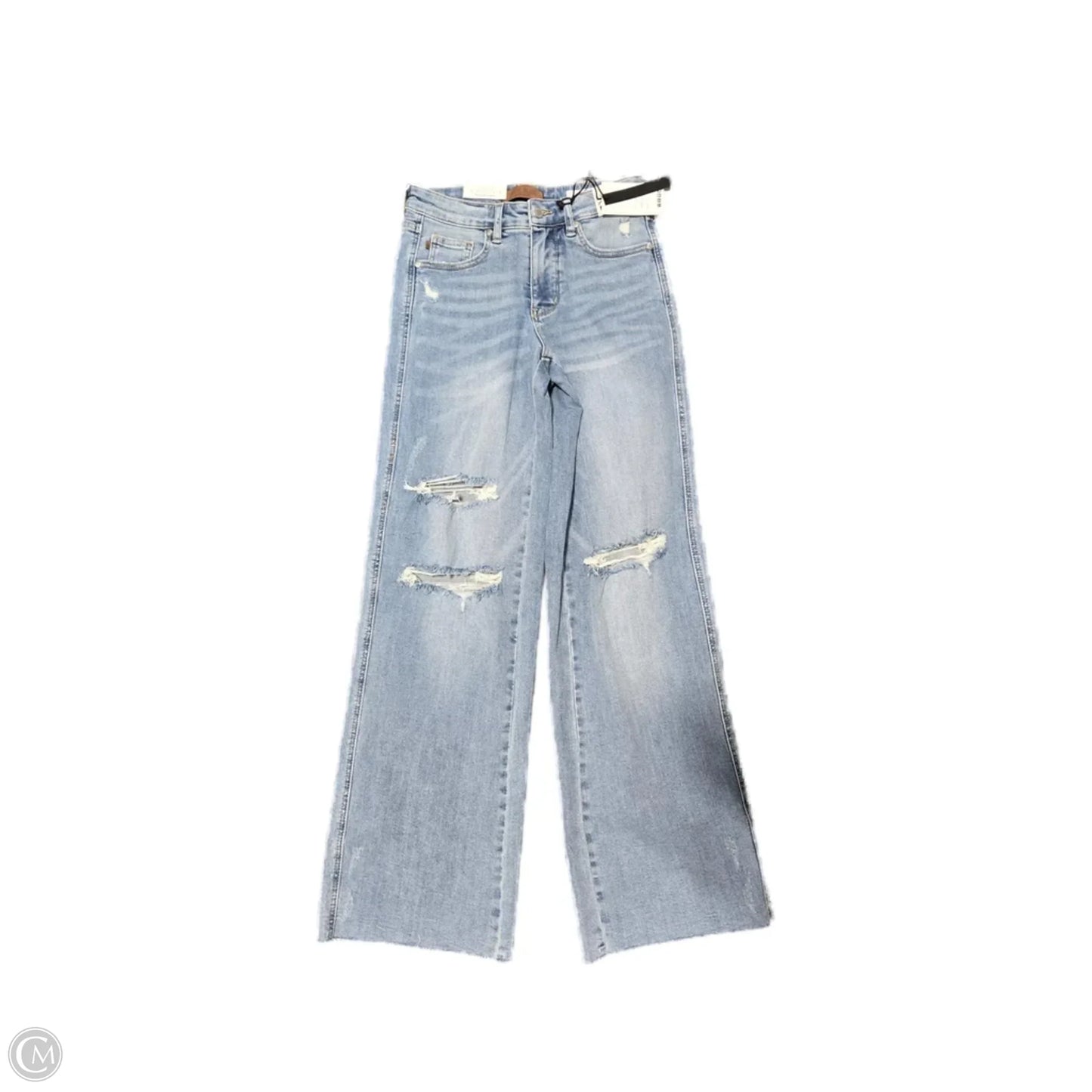 Jeans Wide Leg By Judy Blue In Black Denim, Size: 2