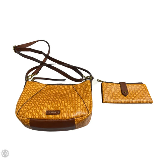 Crossbody Leather By Fossil, Size: Medium