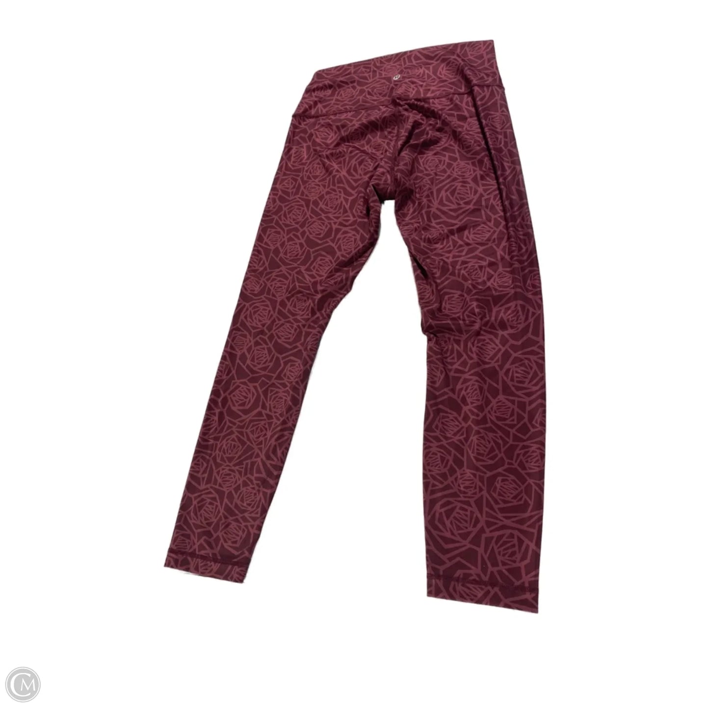 Athletic Leggings By Lululemon In Maroon, Size: 8
