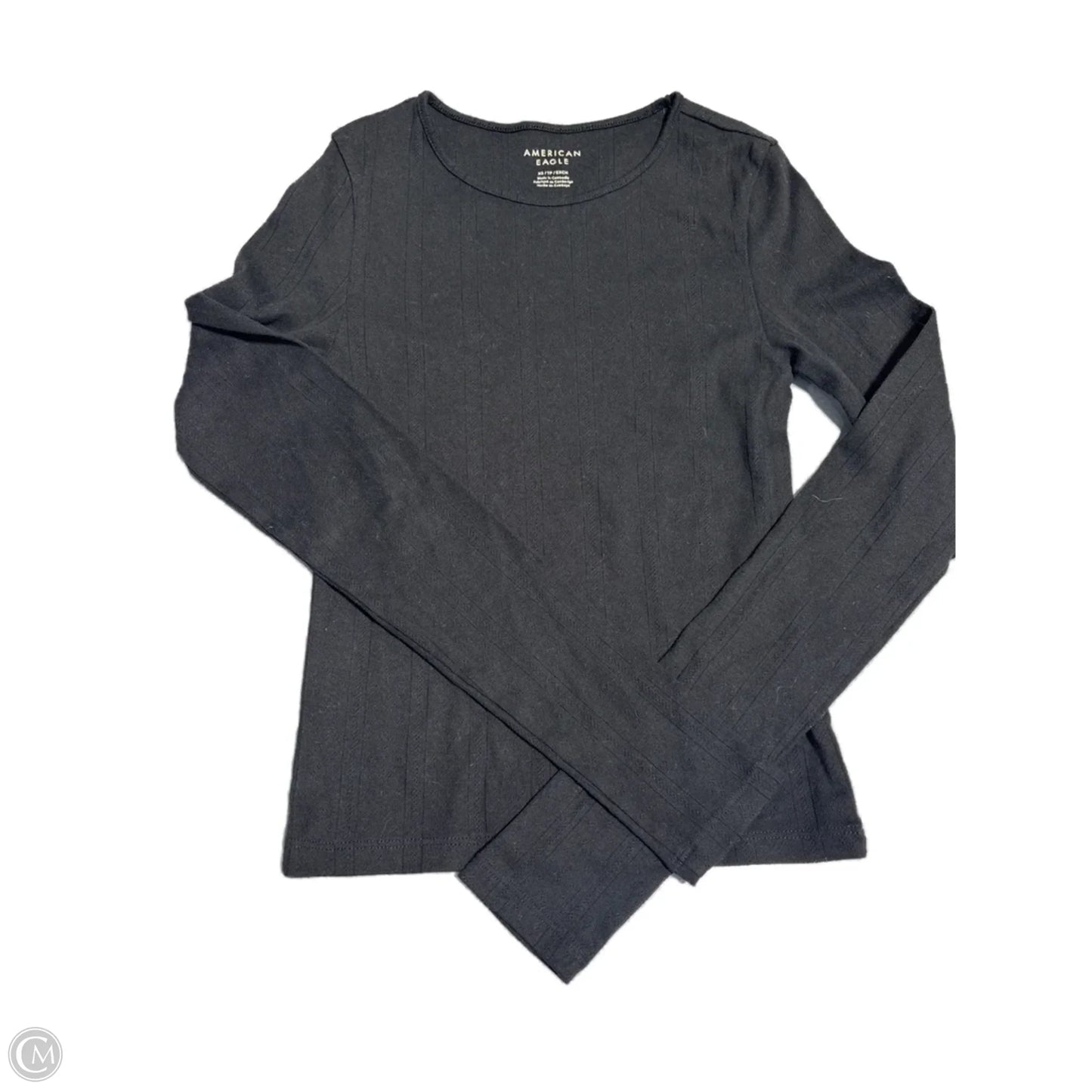 Top Long Sleeve By American Eagle In Black, Size: Xs