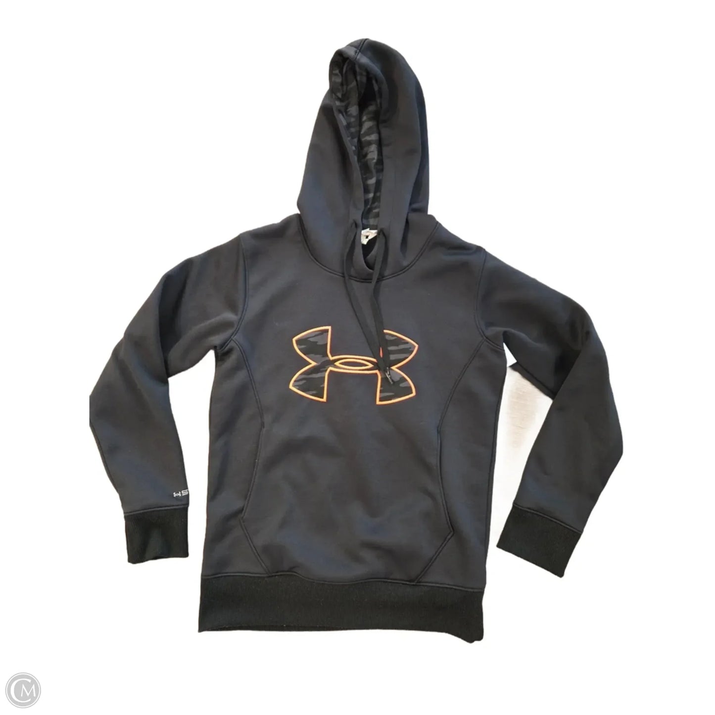 Sweatshirt Hoodie By Under Armour In Black & Pink, Size: Xs