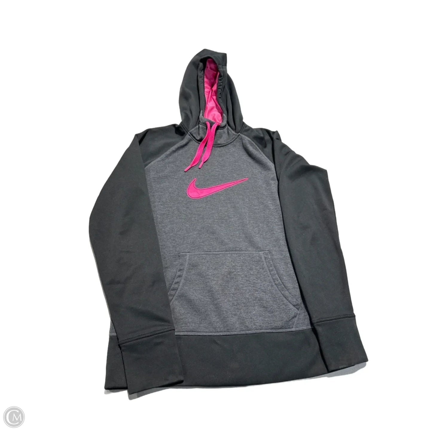 Sweatshirt Hoodie By Nike Apparel In Black & Pink, Size: L