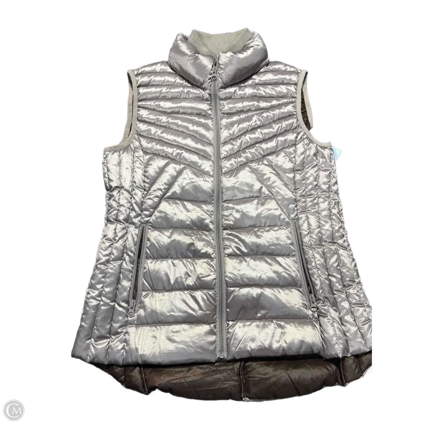 Vest Puffer & Quilted By Bernardo In Silver, Size: S