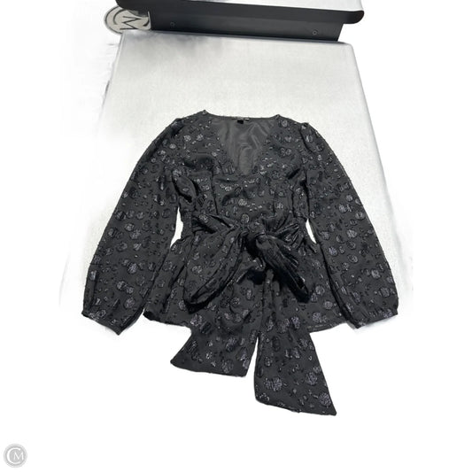 Top Long Sleeve By J. Crew In Black & Silver, Size: Xs