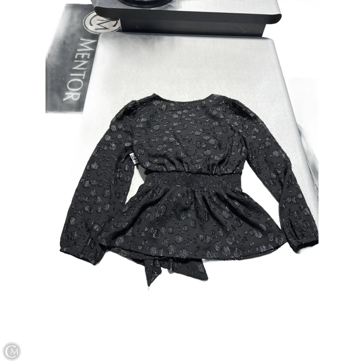 Top Long Sleeve By J. Crew In Black & Silver, Size: Xs