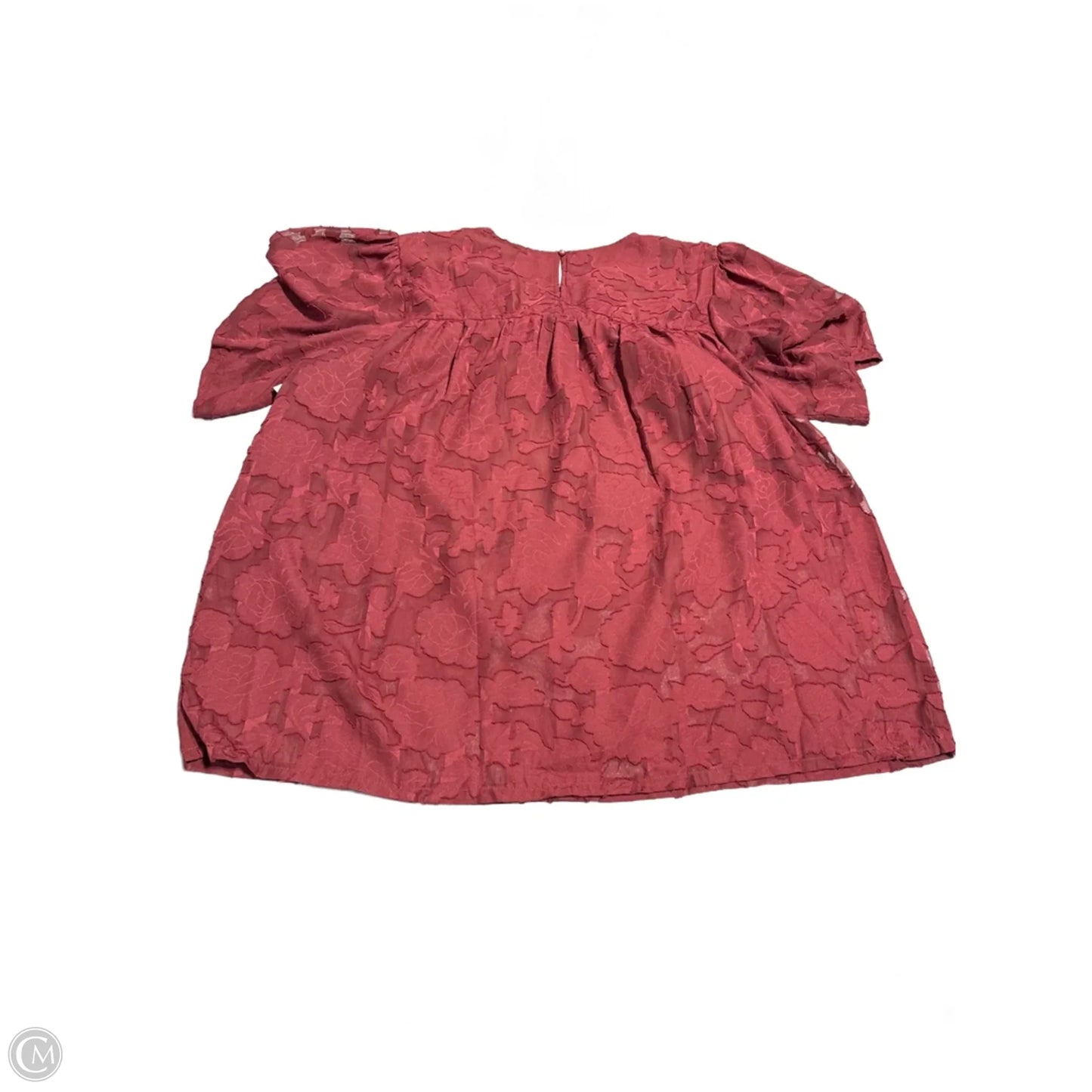 Top Short Sleeve By Cme In Maroon, Size: Xxl