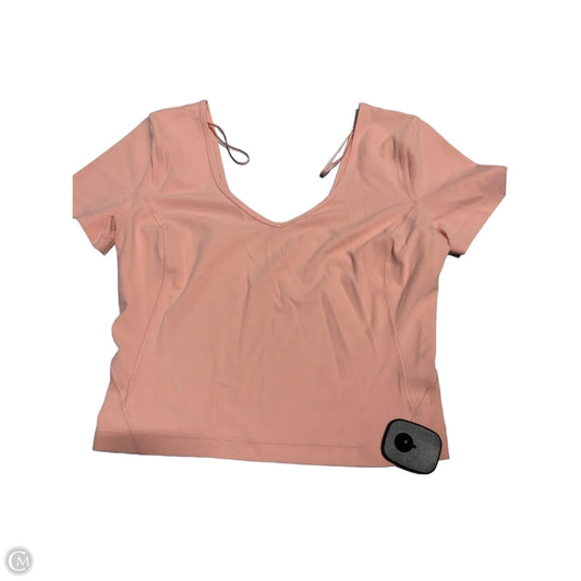 Athletic Top Short Sleeve By Lululemon In Peach, Size: L