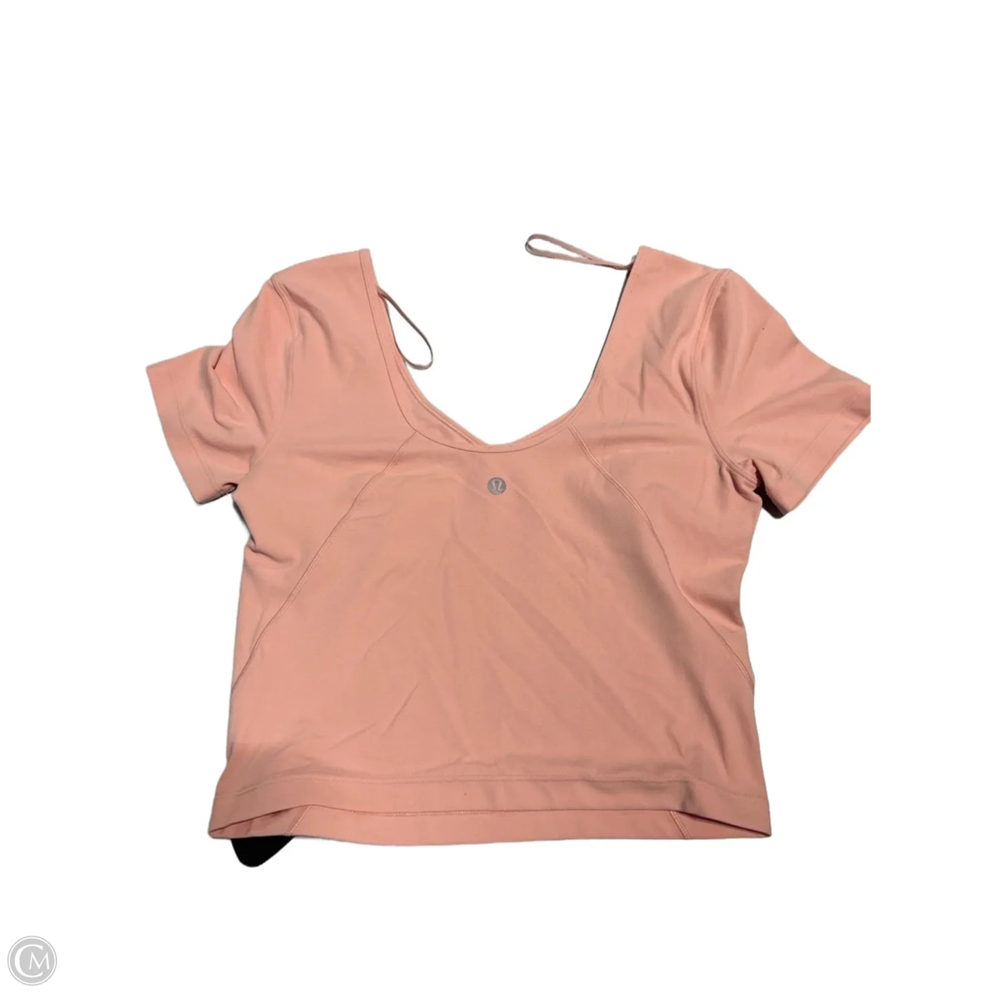 Athletic Top Short Sleeve By Lululemon In Peach, Size: L
