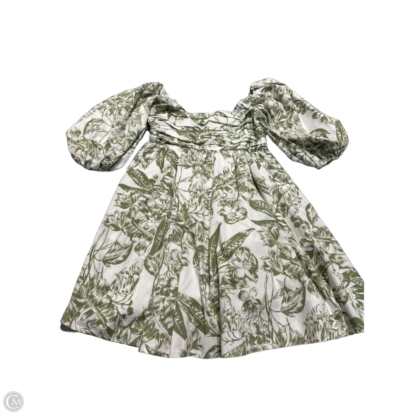 Dress Casual Short By Abercrombie And Fitch In Green & White, Size: S